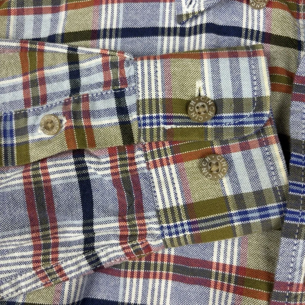 Cinch Western Shirt Boys Medium Plaid Long Sleeve Cowboy Rodeo Button Up Country